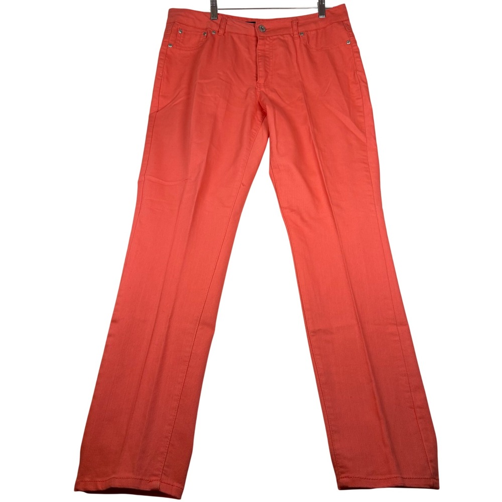 Ashley Stewart Coral Pink Straight Leg Pants Plus Size 14 Stretch Workwear